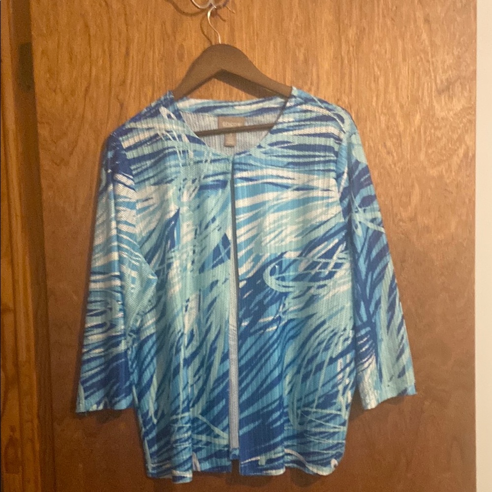 Blue and White Patterned Jacket